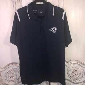 Men’s Antigua Rams Navy Short Sleeve Polo Shirt Size Large
